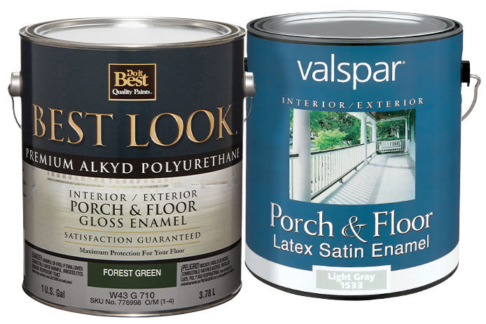Two floor paint, paint cans