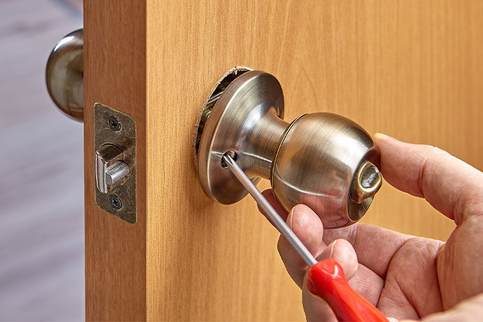 This is an adapter to convert a round door knob to a door handle