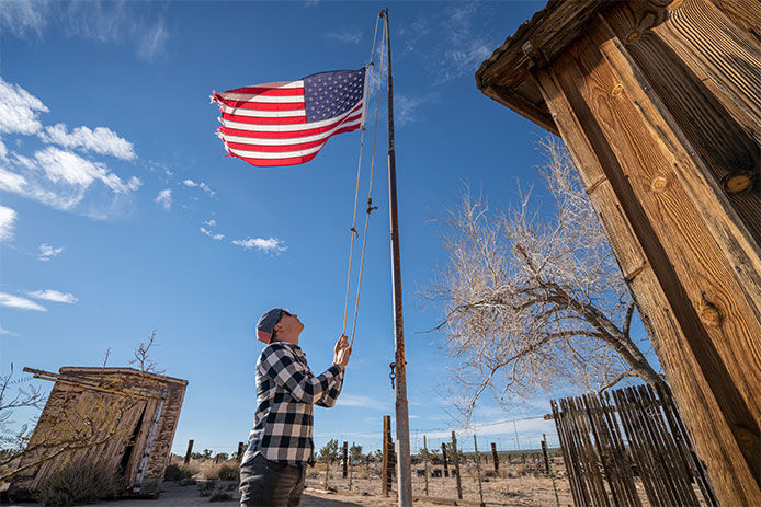 Hoisting a flag