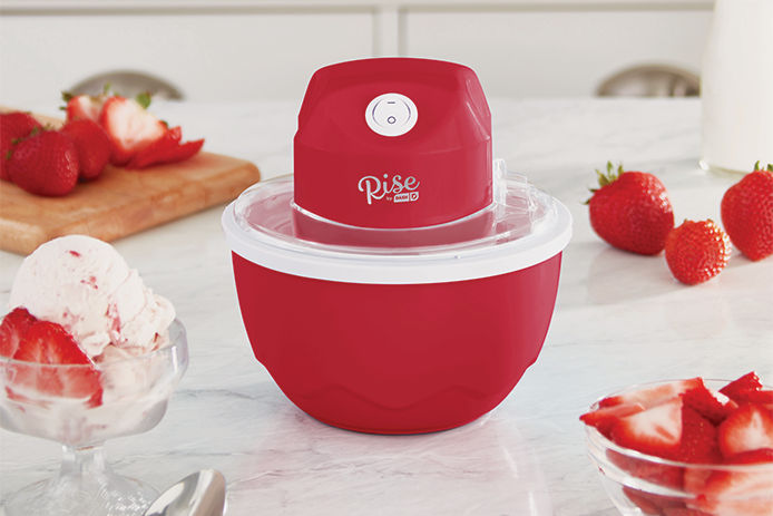 Lifestyle shot of the Rose by Dash Ice Cream Maker