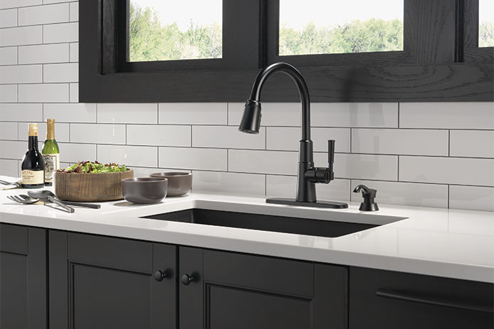 Black finish kitchen faucet