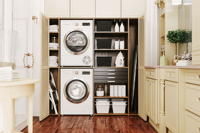 Laundry room with storage 