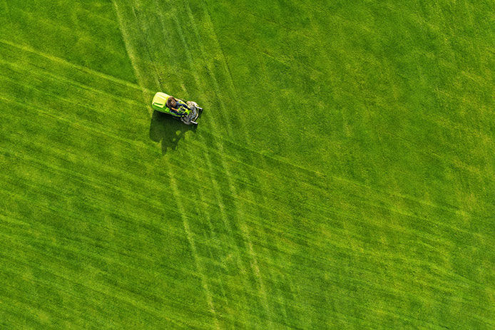 Mowing the lawn in different directions