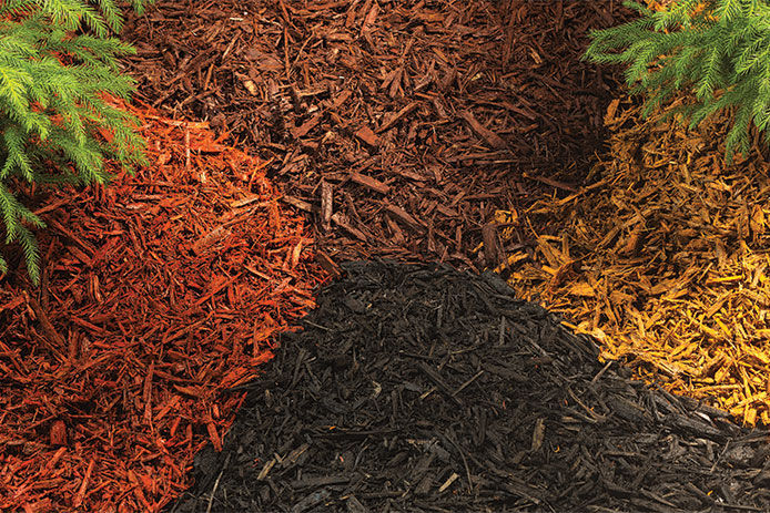 Different colors of mulches