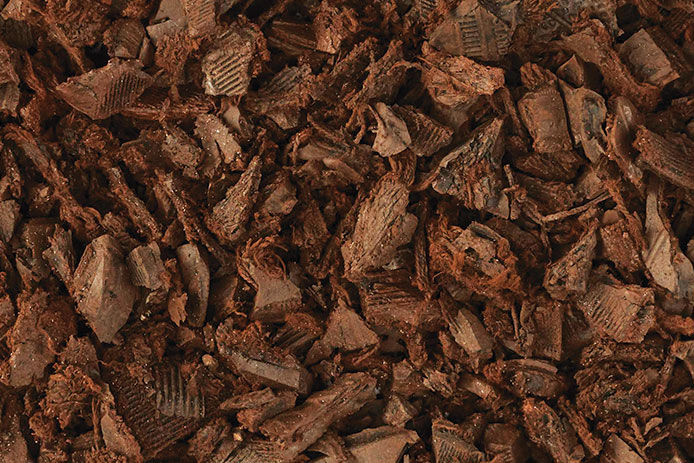 A close-up of mulch chunks