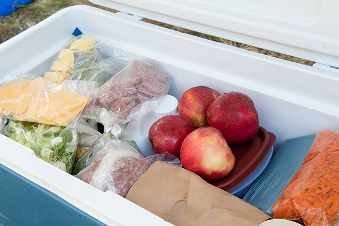 Snacks packed in a cooler