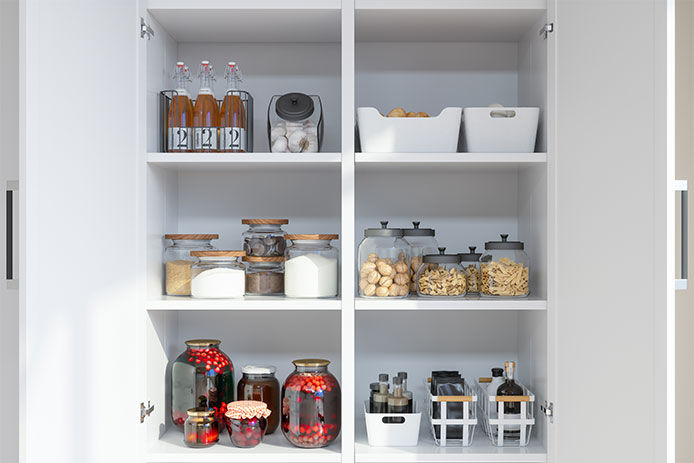A pantry full of containers