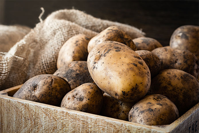 A bag full of potatoes 