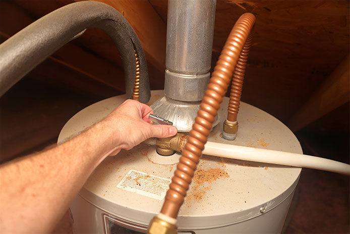 Pressure valve on a water heater