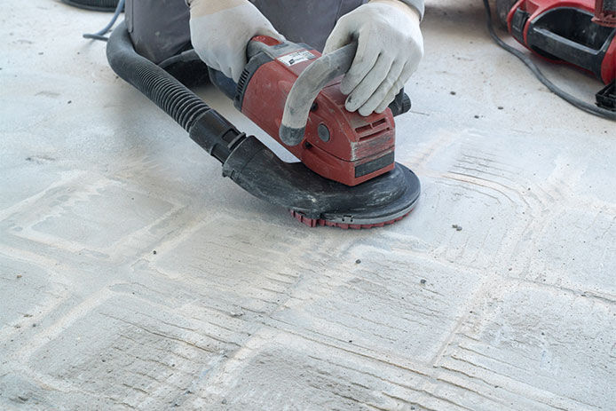 Sanding the floor