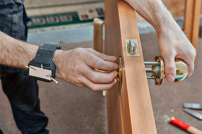 Lining up the second doorknob