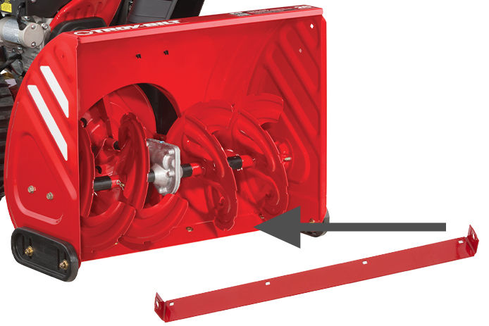 Diagram showing where the shave plate is on a snowblower