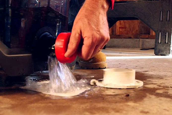 emptying water out of a Shop-vac 