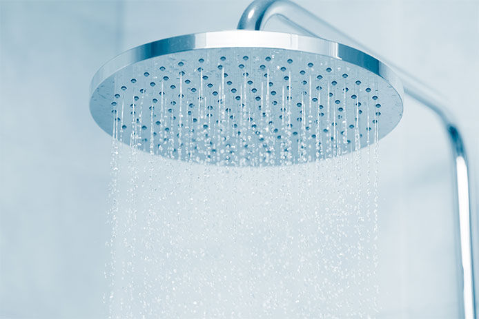 Water coming out of shower head