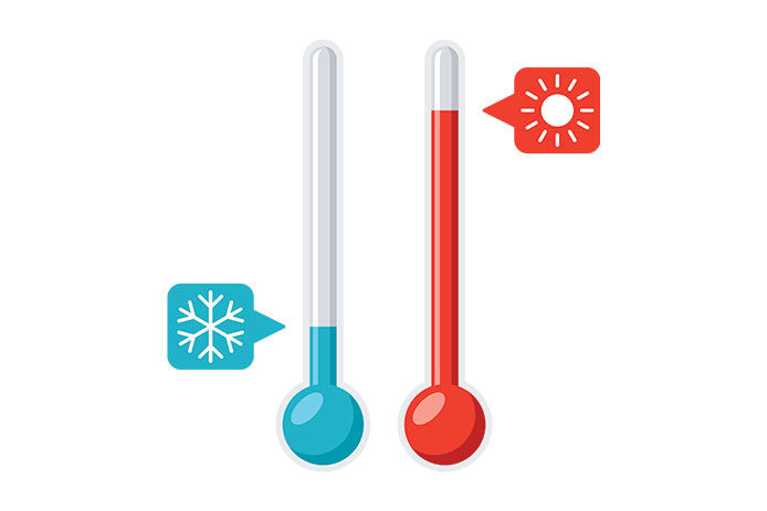 The thermometer vector illustration in flat style