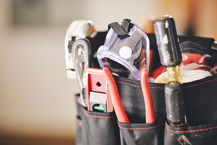 Maintenance DIY tools in tool bag
