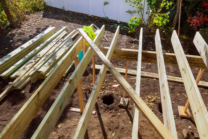 Building a backyard deck with patio construction terrace