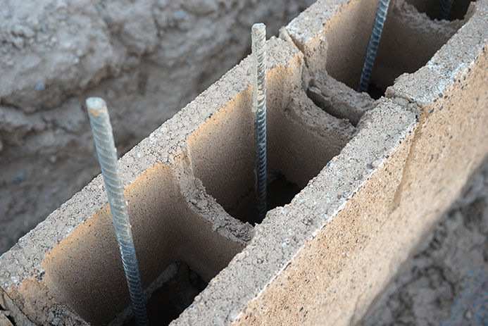 close up shot of cinderblock