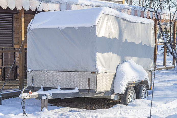 A covered up RV