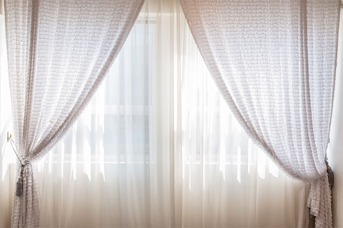 Curtains on a big window