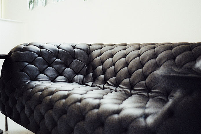 Black leather couch