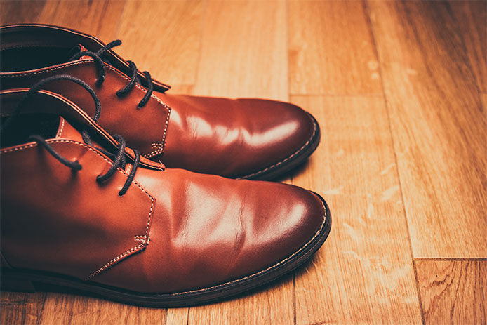 Brown leather shoes