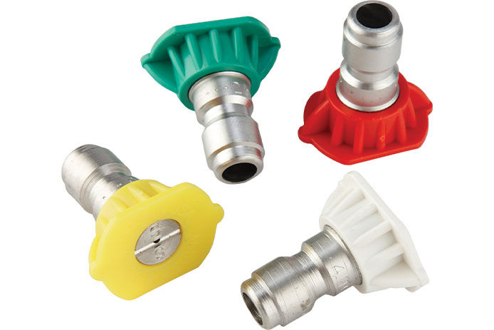 Different colored pwer washer nozzles