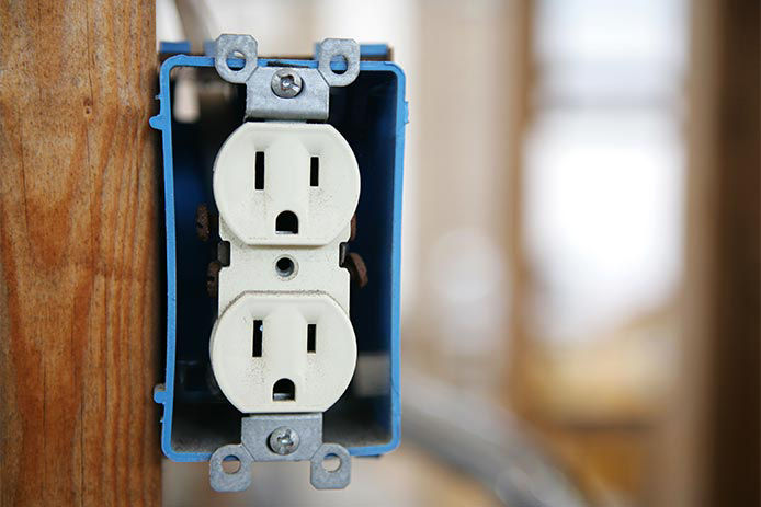 AN electrical outlet, close-up