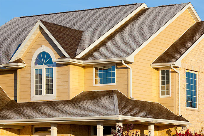 The rooftop of a house