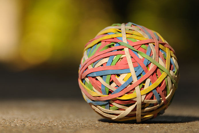 A ball of rubber bands