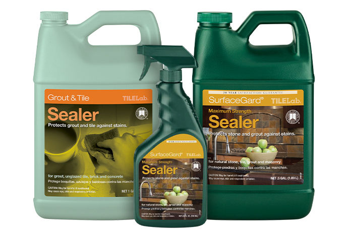A variety of grout and tile sealers 