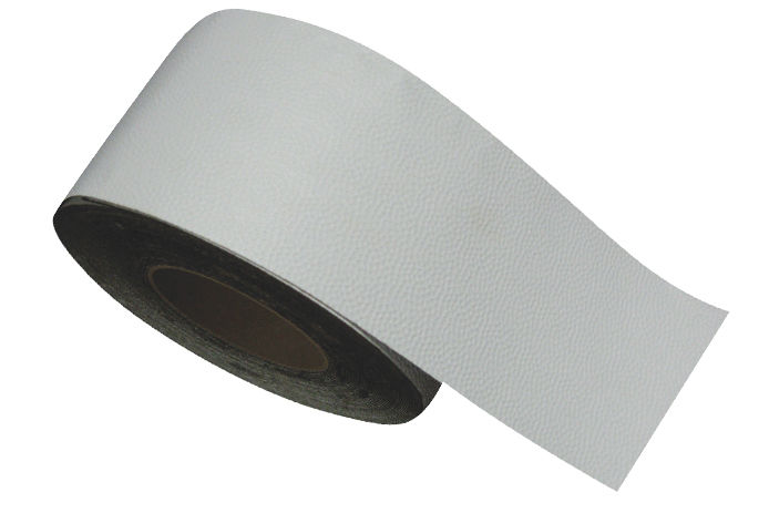A roll of gray self-adhesive flashing 