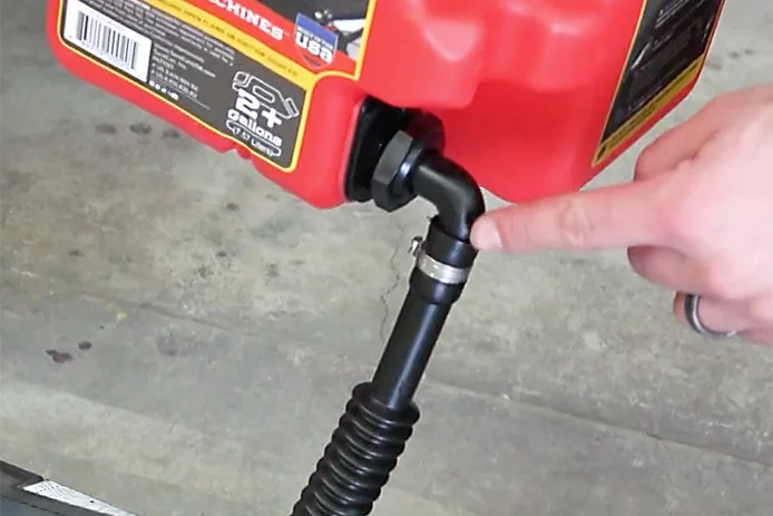 Showing how to fully drain the SureCan spout