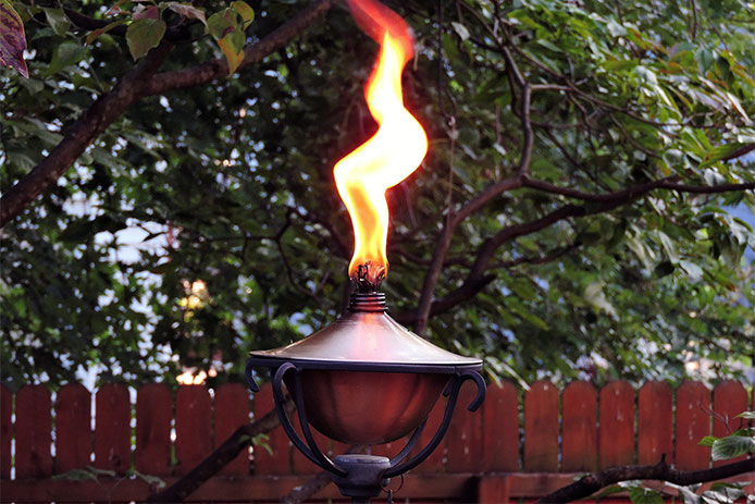 Tiki-style torch