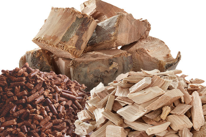 Collage of different types of wood chips