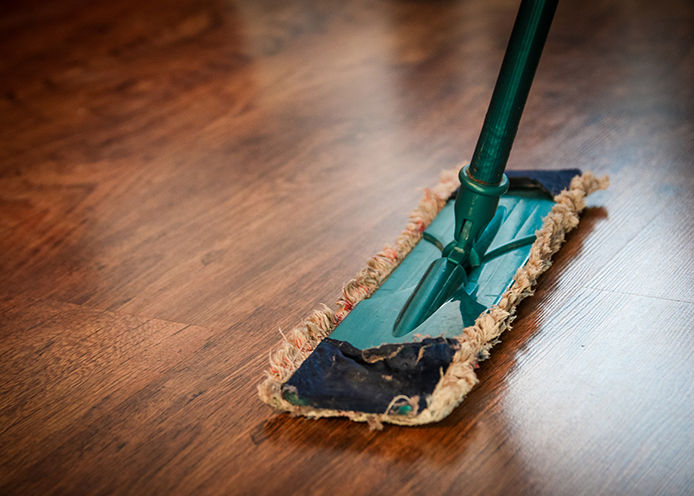 Cleaning a hardwood floor