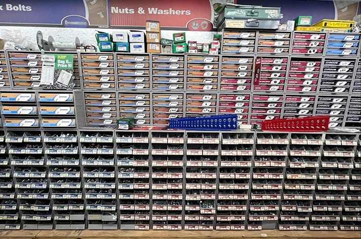 bolts and fasteners at Hollywood Hardware in hollywood south carolina