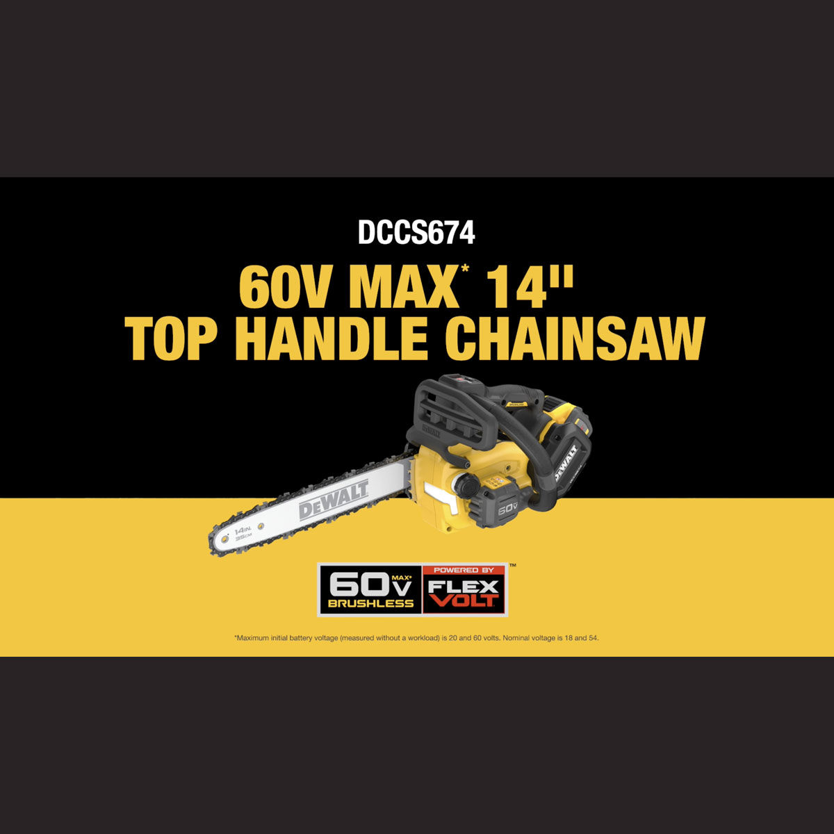DEWALT FLEXVOLT 60V MAX 14 Top Handle Cordless Chainsaw Kit