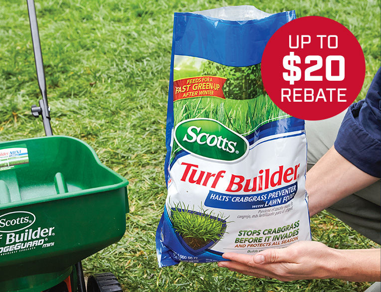 Up to $20 Rebate on Halts TurfBuilder + Halts Crabgrass Preventer