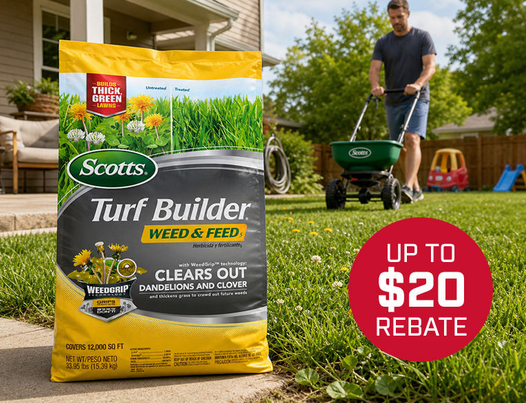 Up to $20 Rebate on Scotts TurfBuilder Weed + Feed