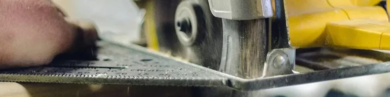 Close-up image of a power saw