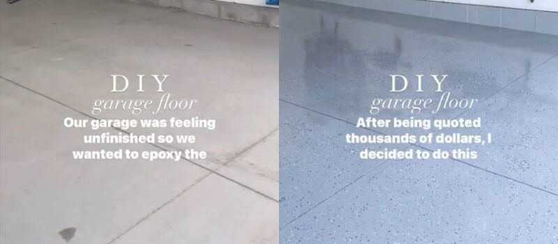 Before & After of garage floor