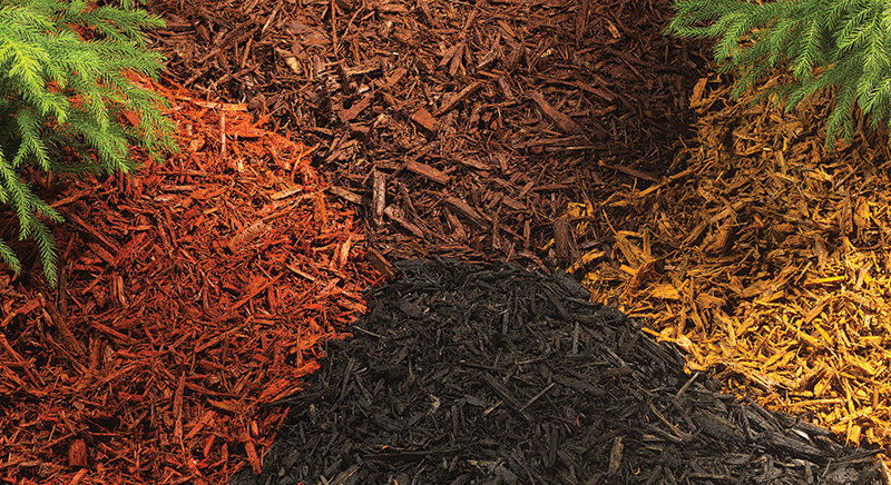 Different colors of mulches