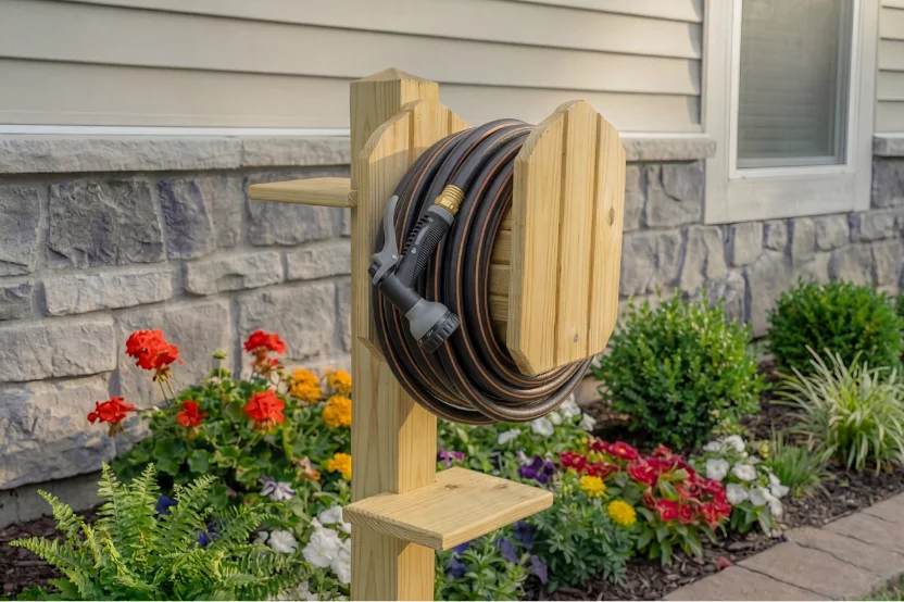 Wooden Hose Reel