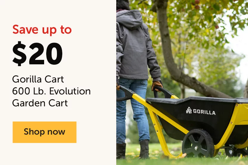 Save up to $20 on Gorilla Cart Evolution Garden Cart