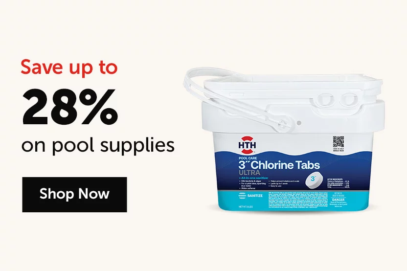 Save up to 28% on pool supplies - Shop now