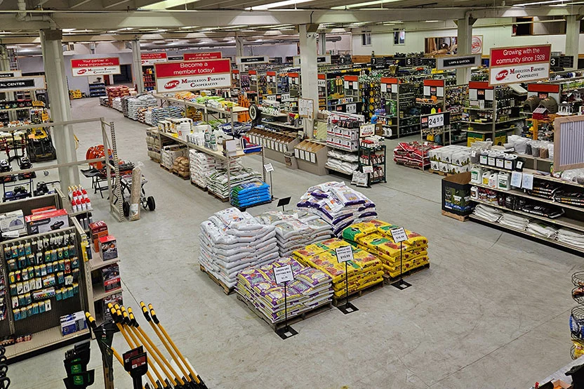 Overhead view of the store floor