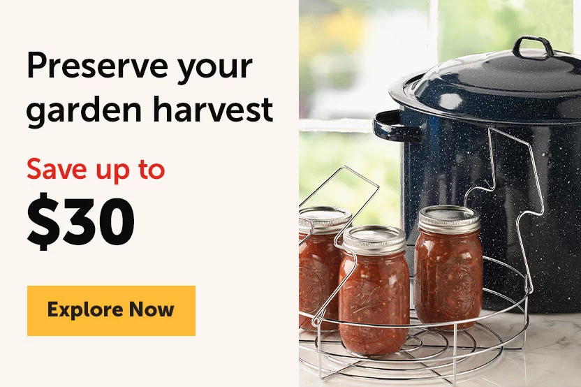 Start canning your garden harvest - Save up to $30 - Explore Now