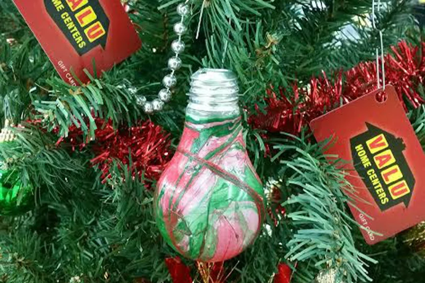 Valu Hydro Dip light bulb ornament 