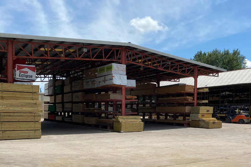Pipe section of lumberyard sealy location